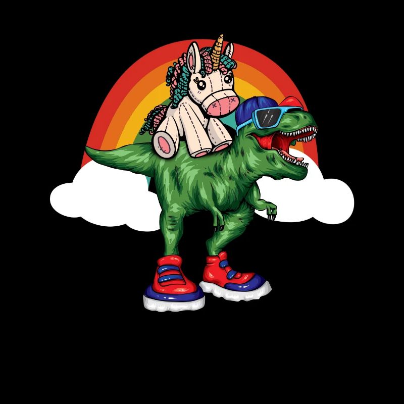 Dabbing Einhorn Reiten T Rex Jungen Mädchen Halloween