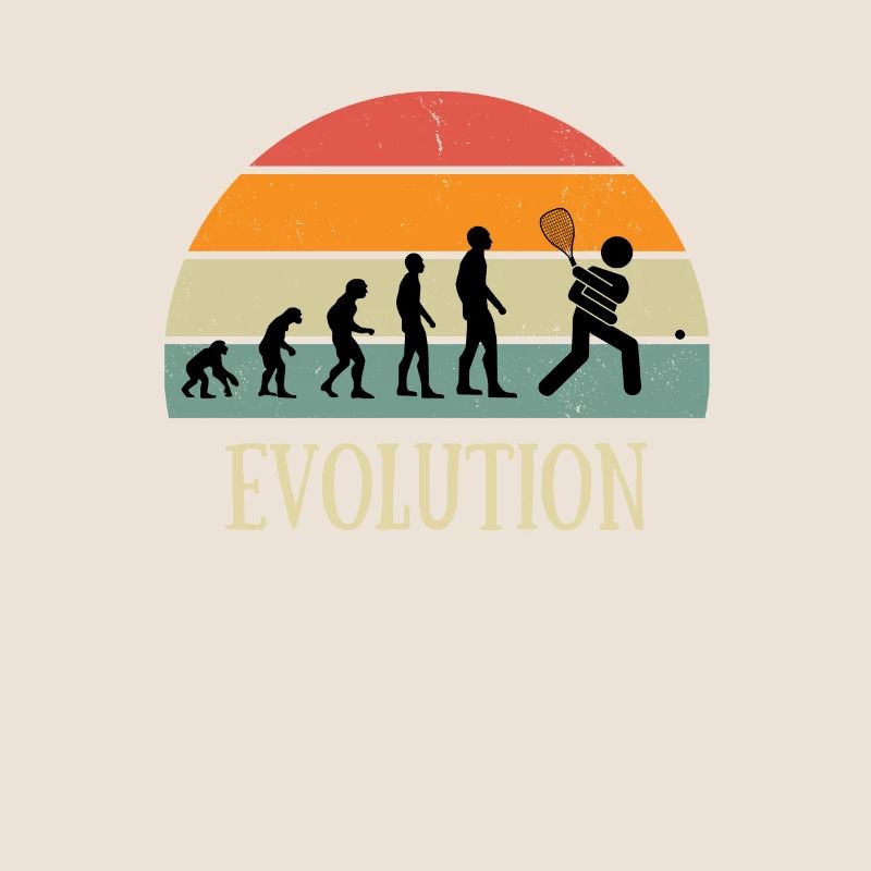 Evolution vintage squash man humor gift idea