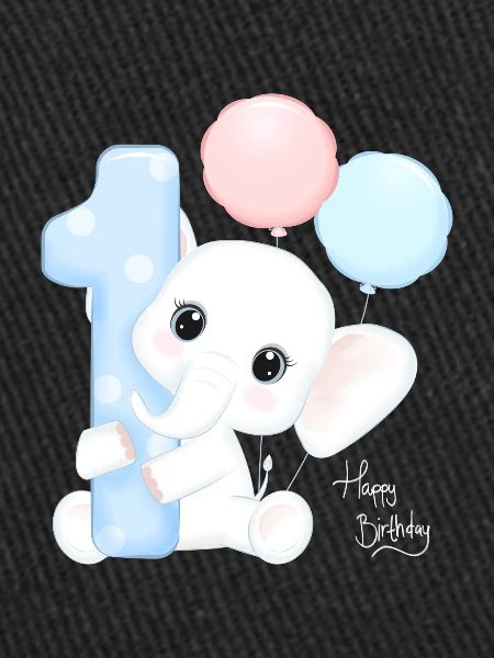 Premier anniversaire d’éléphant mignon