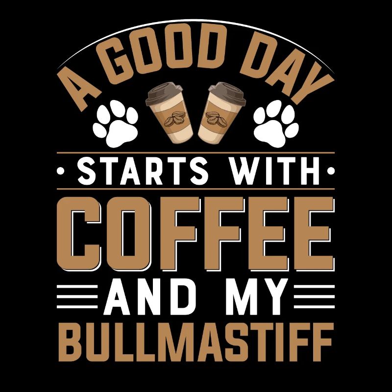 Bullmastiff Dog Breed Coffee Drinking Owner
