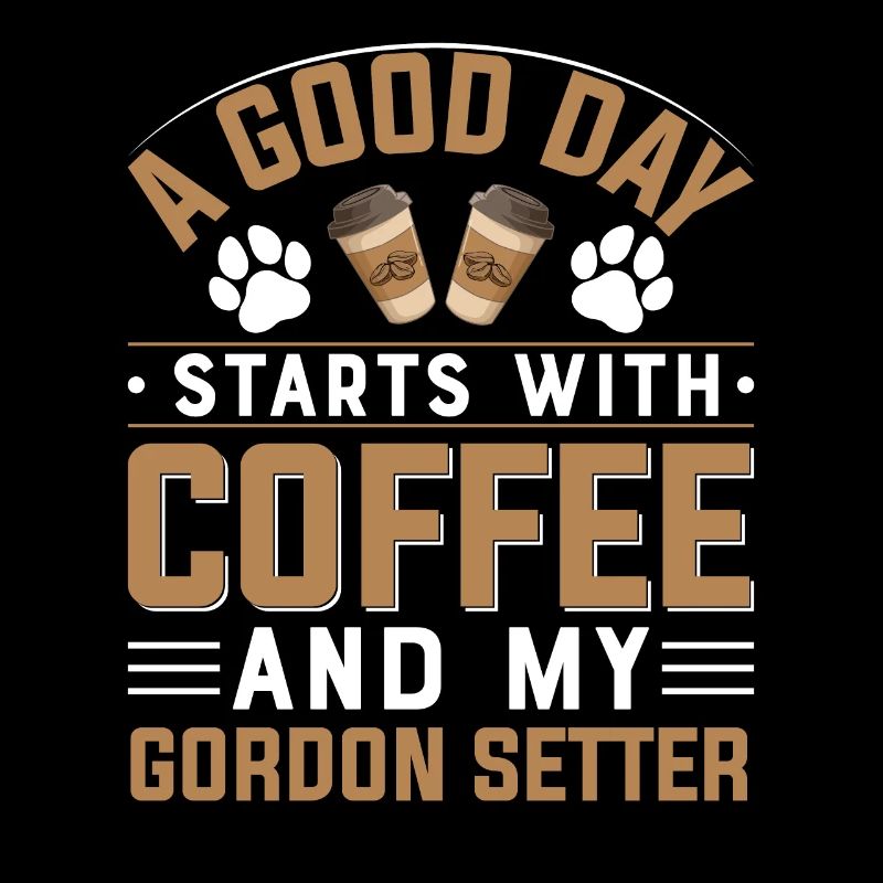 Gordon Setter Dog Coffee Drinking Caffeine Paw