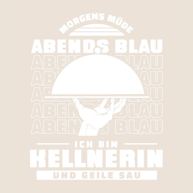 Kellner Kellnerin Morgens Müde Abends Blau