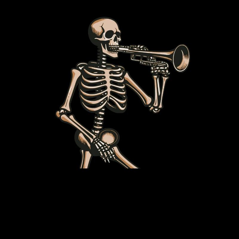 fanfare, trombone, squelette