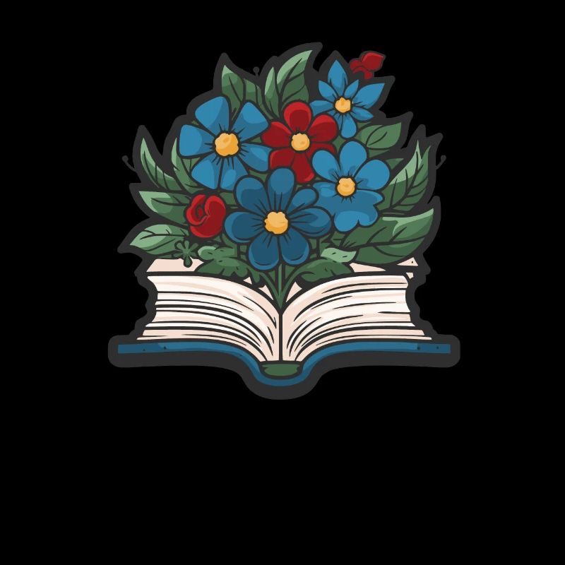 Buch Leseratte Bücherwurm Blumen Buch