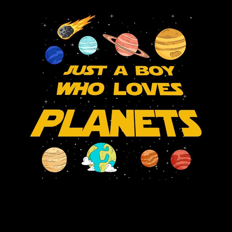 Nur ein Junge, der das Sonnensystem der Planeten liebt