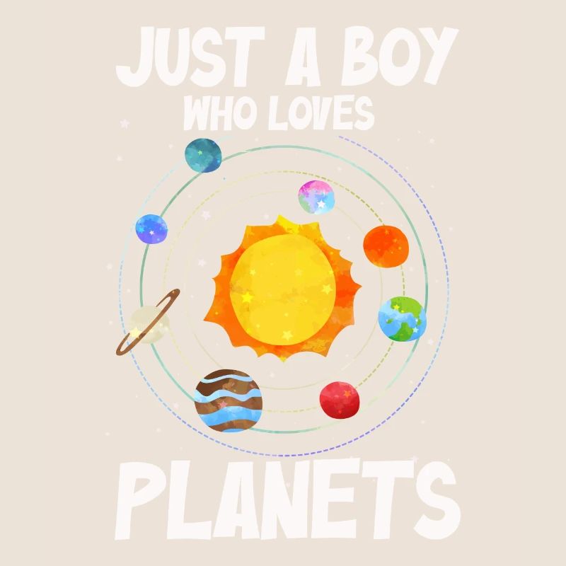Nur ein Junge, der das Sonnensystem der Planeten liebt
