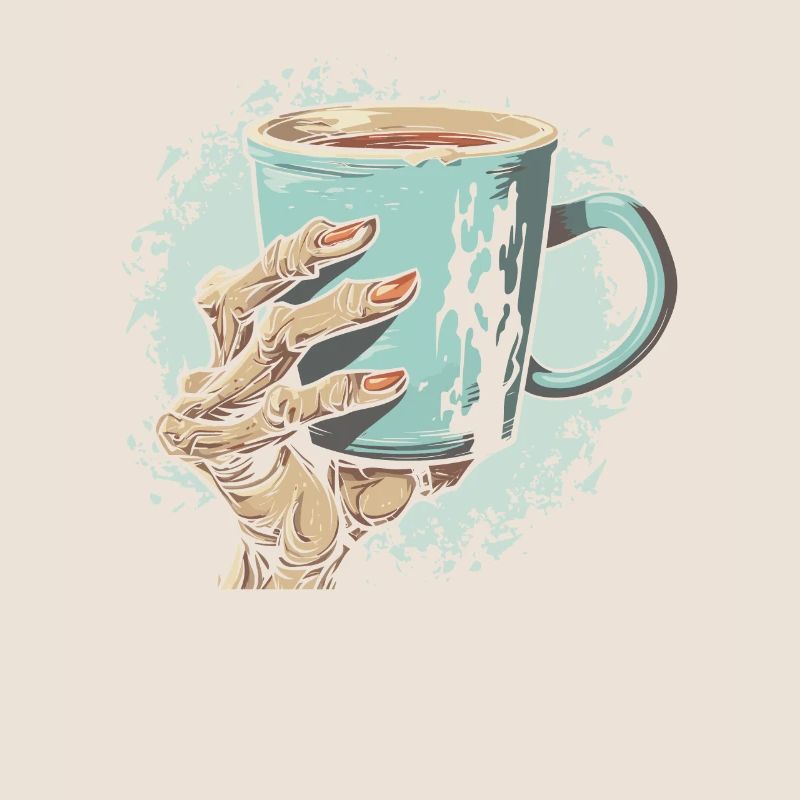 Kaffee Cafe Halloween Zombie Hand