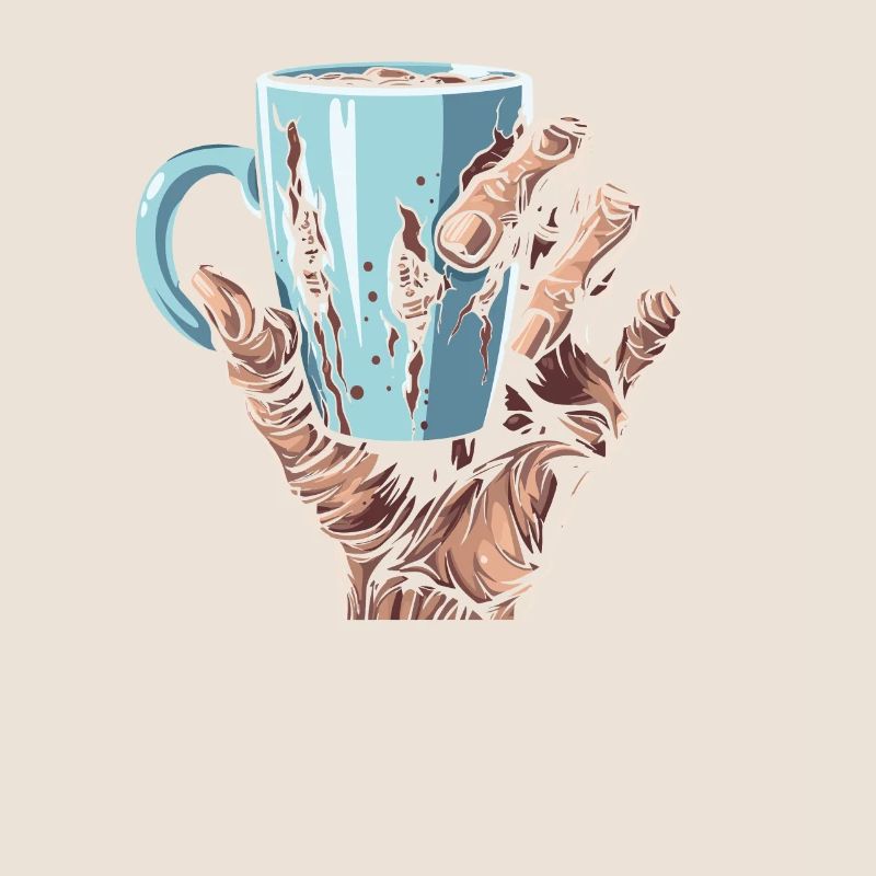 Kaffee Cafe Halloween Zombie Hand