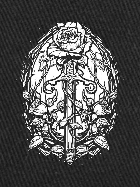 Épée Goth Rose rouge