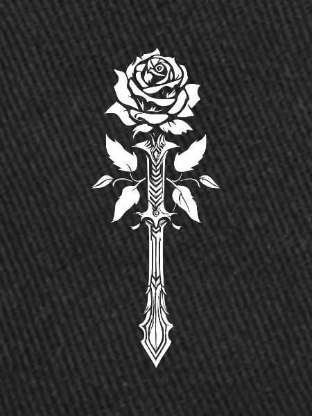 Épée Goth Rose rouge