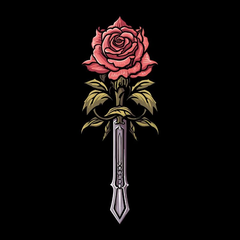 Épée Goth Rose rouge