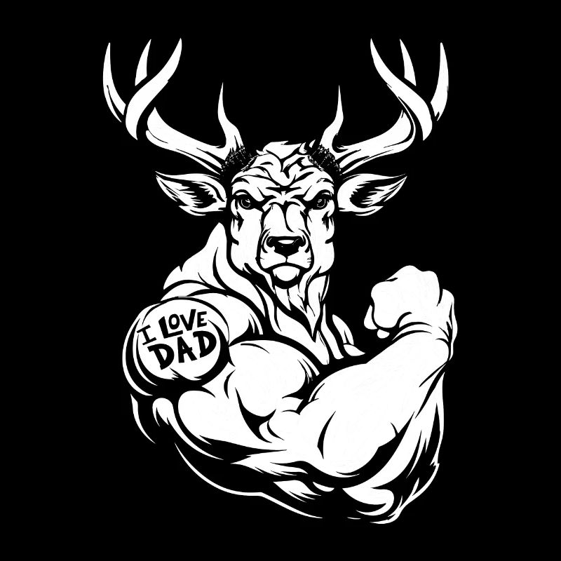 Cerf biceps tatouage j’aime papa