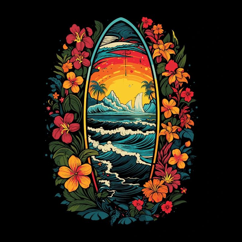 Surfer Surf Fleurs