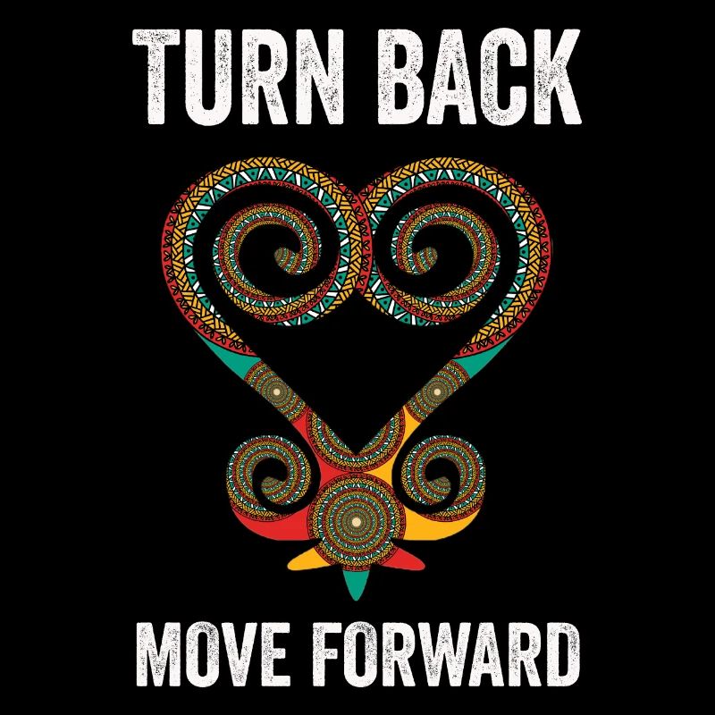 Symbole Sankofa Adinkra Ghana Noir