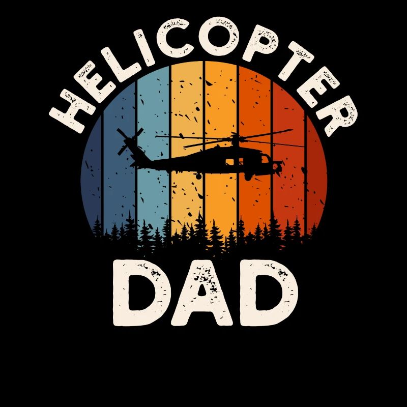 Hélicoptère Papa Coucher De Soleil Père Amour