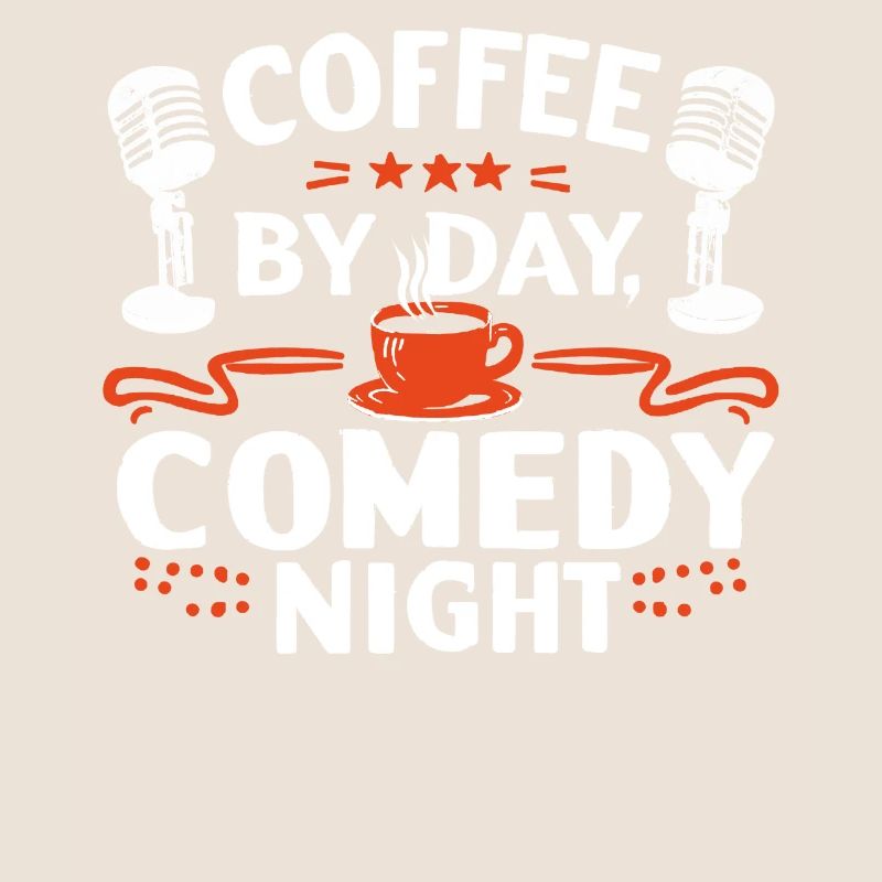Kaffee bei Tag Comedy bei Nacht Komiker