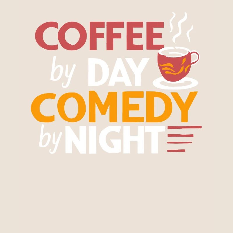 Kaffee bei Tag Comedy bei Nacht Komiker