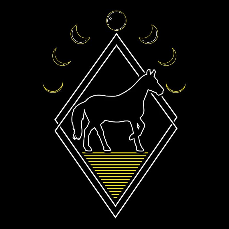Pferd Reitsport Abstrakt Moon Phases