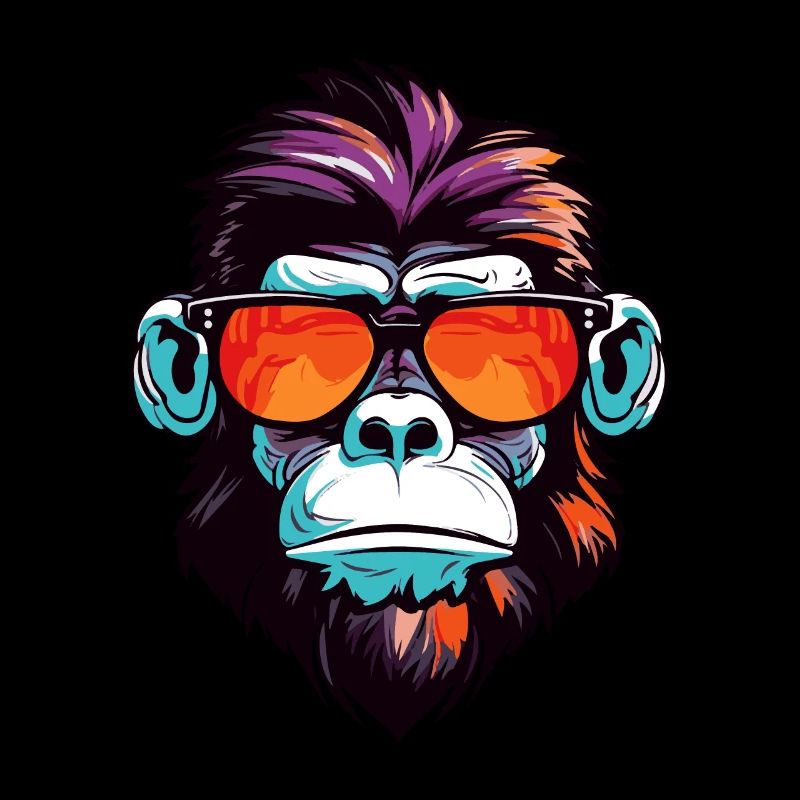 Affe Kopf Porträt Cool