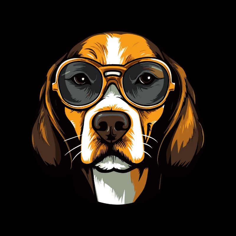 Portrait de tête de chien Beagle Cool