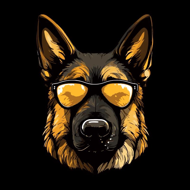 German Shepherd Dog Head Portrait Cool