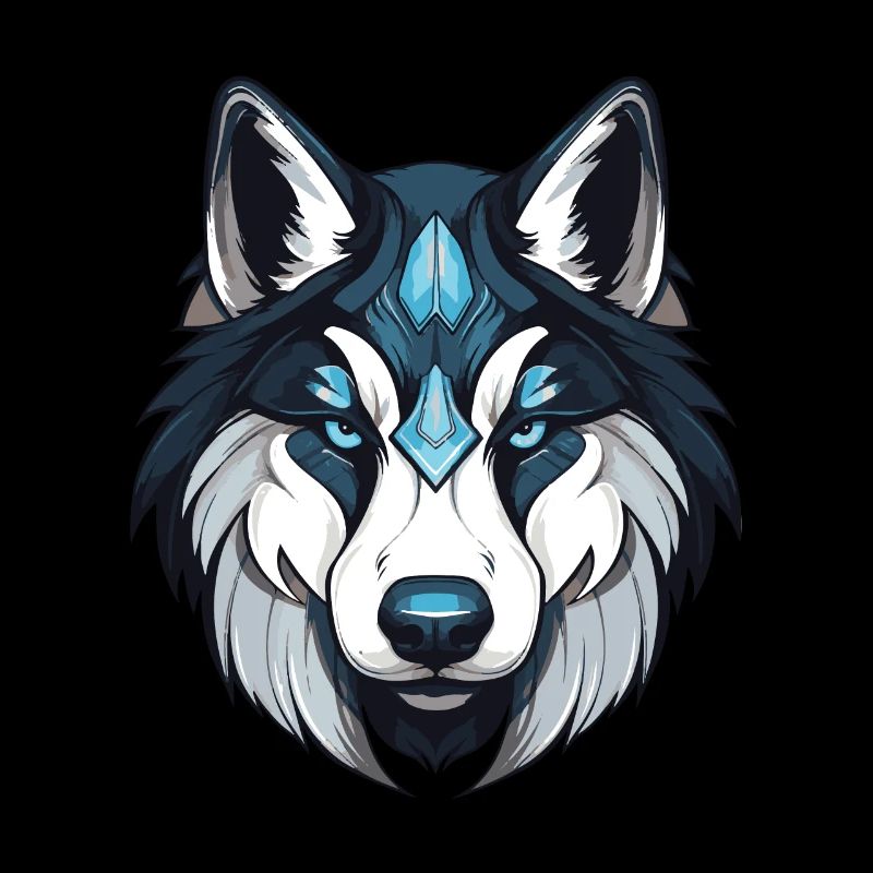 Portrait de chien husky
