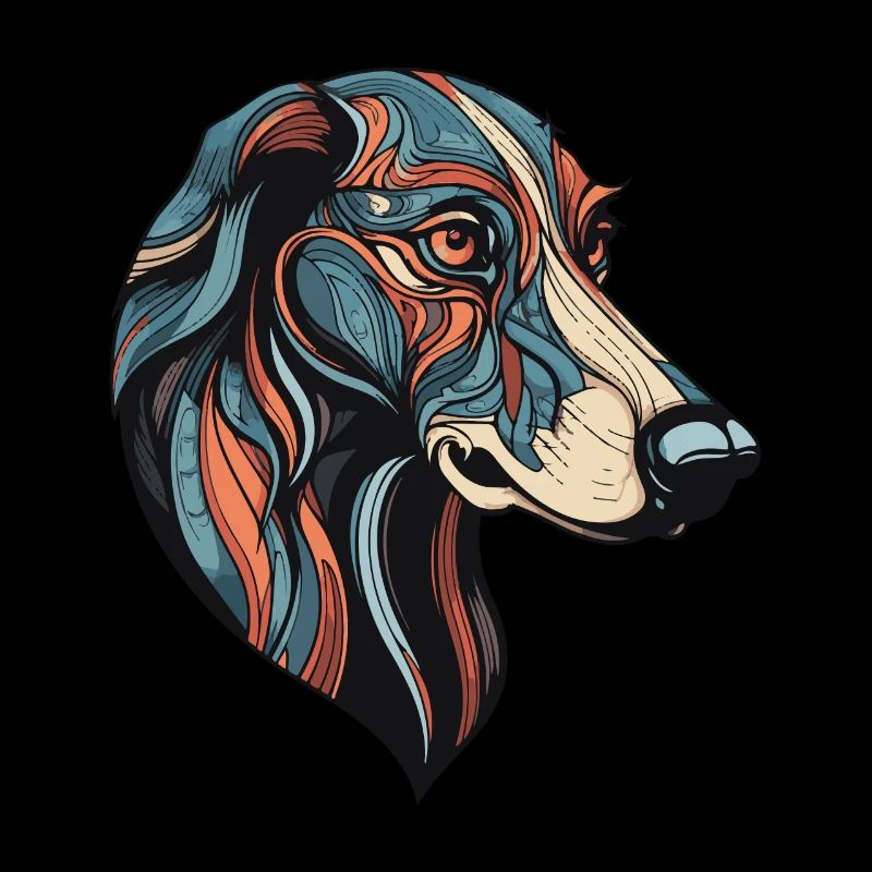 Portrait de chien lévrier