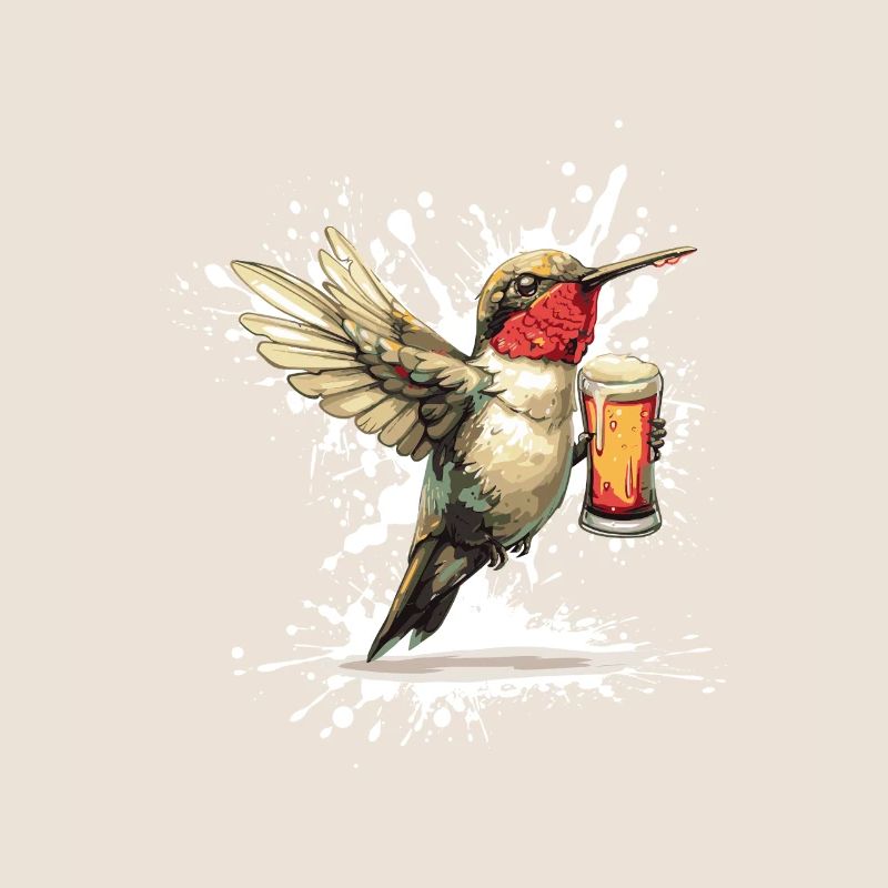 Kolibri Vogel Bier Lustig
