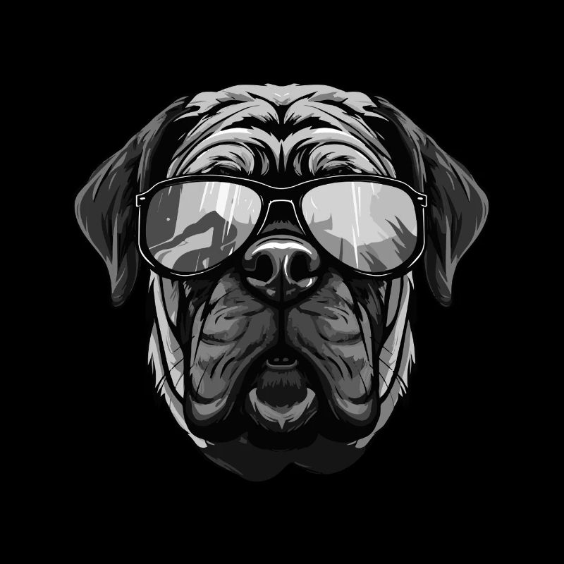 Mastiff Dog Head Portrait Cool