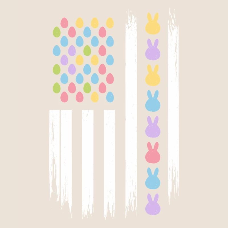 Easter Eggs Bunnies American Flag