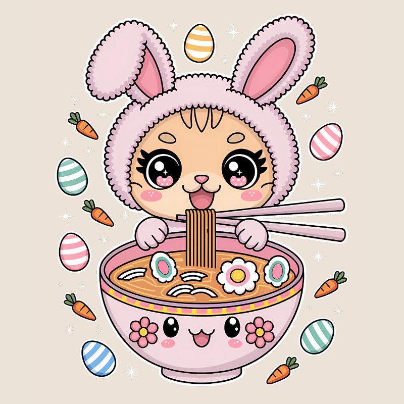 Oster Kawaii Anime Katze Ramen