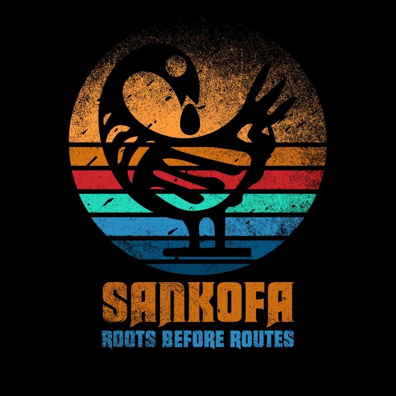 Symbole Sankofa Adinkra Ghana Noir