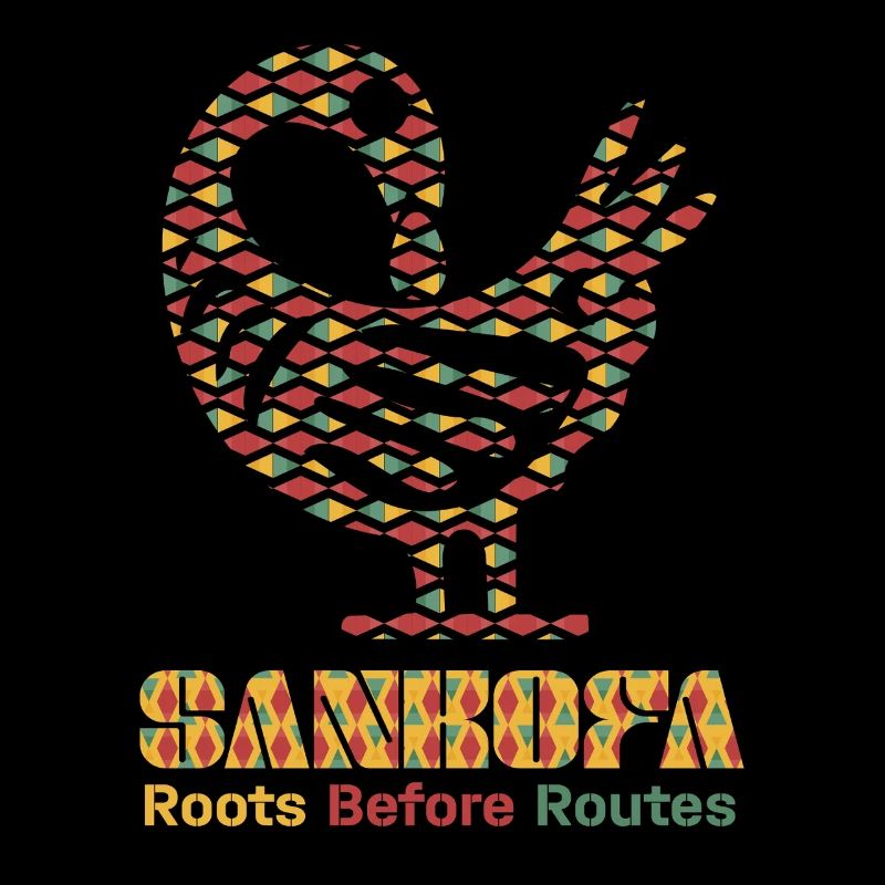 Symbole Sankofa Adinkra Ghana Noir
