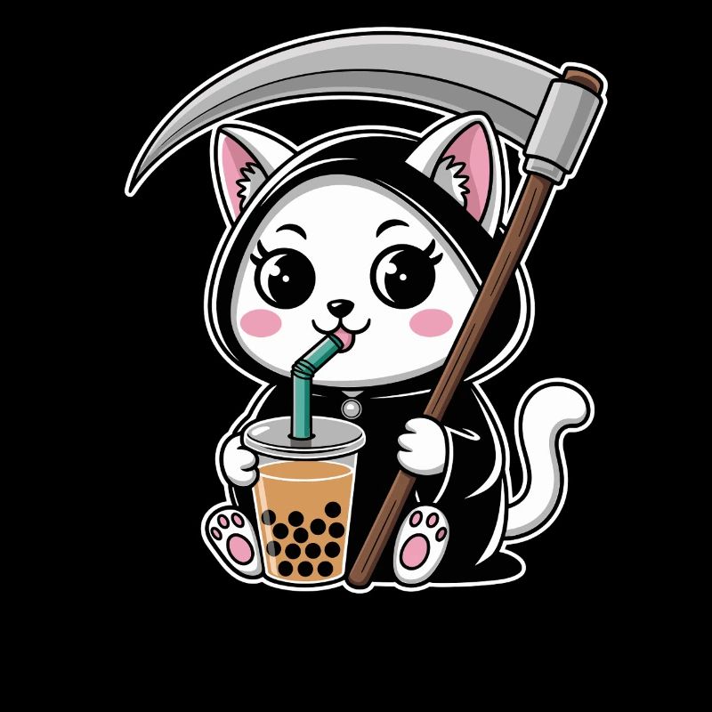 Sensenmann Anime Katze Kirschblüte