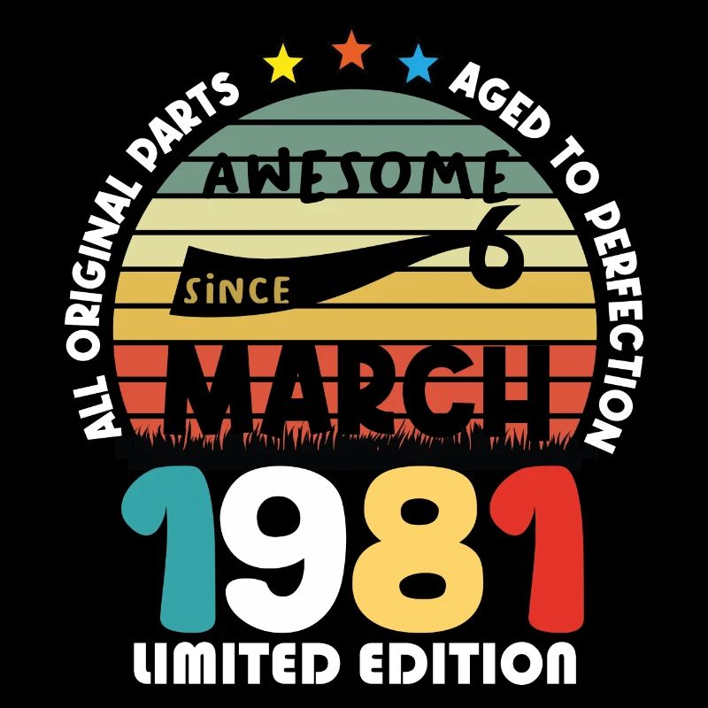 43 Years Old Made In 1981 Vintage March 1981