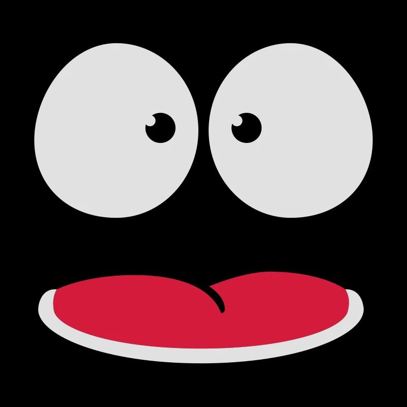 Visage de dessin animé effrayé et peu sûr de lui