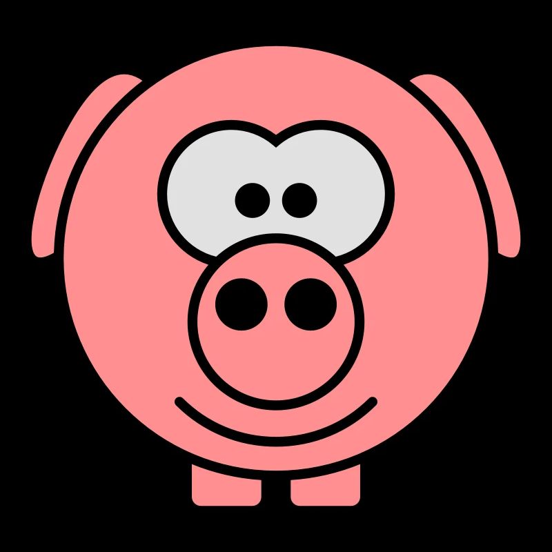 Cute cartoon comic pig peeps friendly