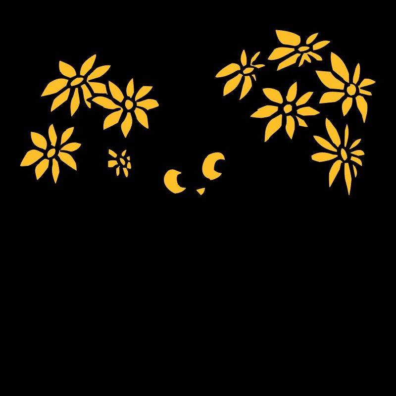 Die Katze mit Blumen