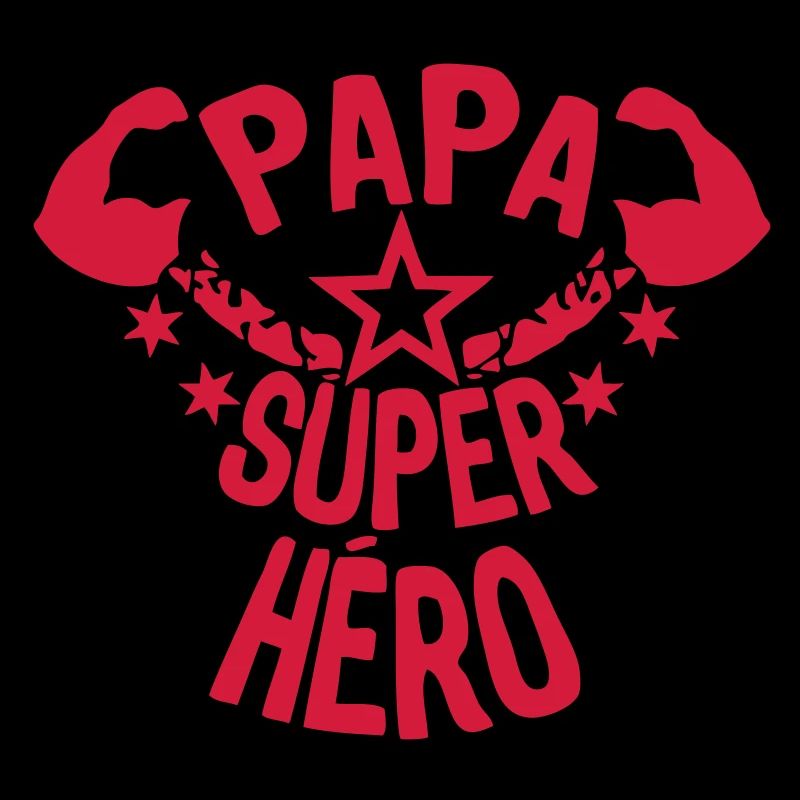 Papa Superhelden-Sterne-Muskel Arm Sternen