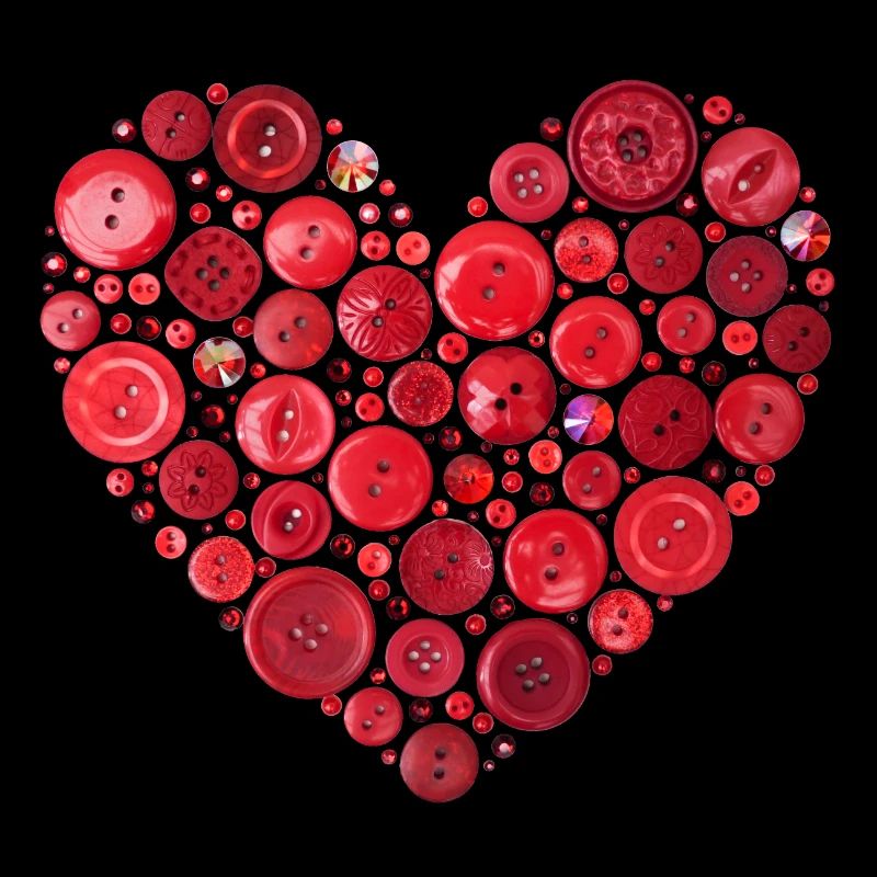 Impression du cœur du bouton rouge