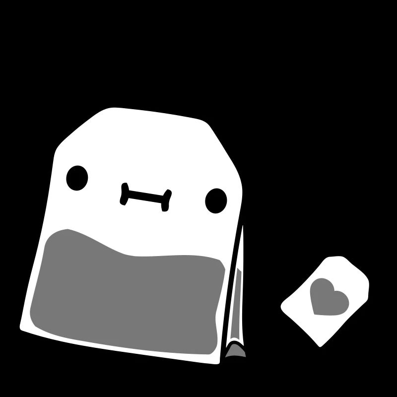small teabag with face