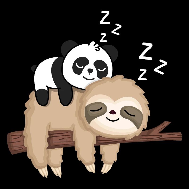 Faulenzer Panda auf Faultier