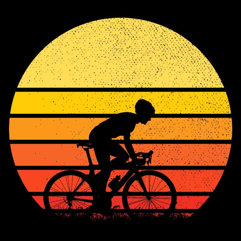 velo - cycliste sur coucher de soleil