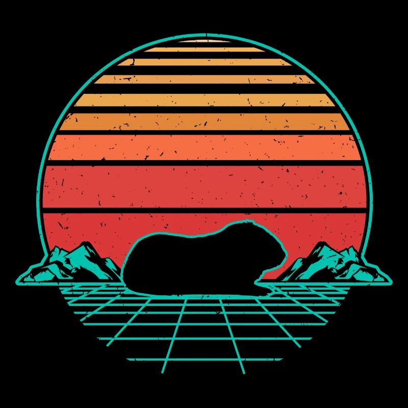 Rétro Vintage Retrowave Cochons d’Inde