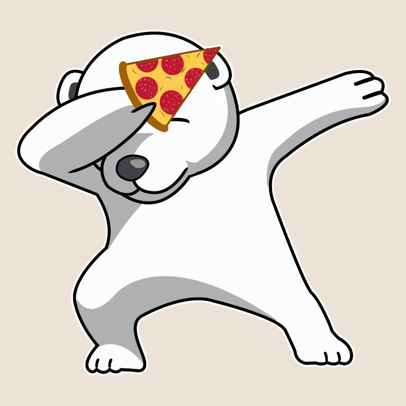 dab dabbing polar bear pizza fun gift bear polar