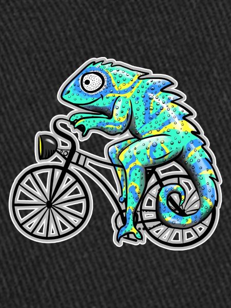 Caméléon avec vélo