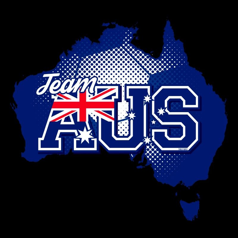 Team AUS map Australia with ball pattern