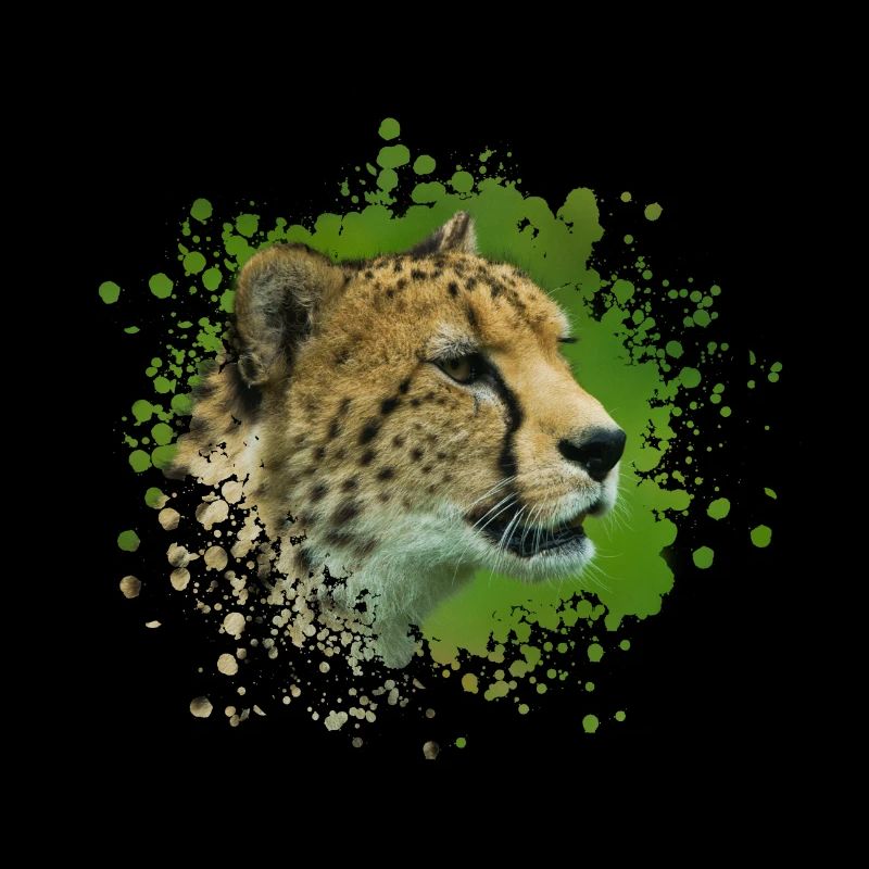 Guépard sur un guetteur Éclaboussures de peinture