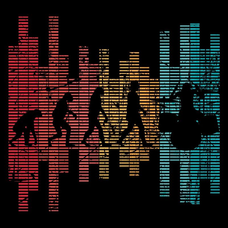 Evolution de l’homme Drums Band Retro Vintage Drummer