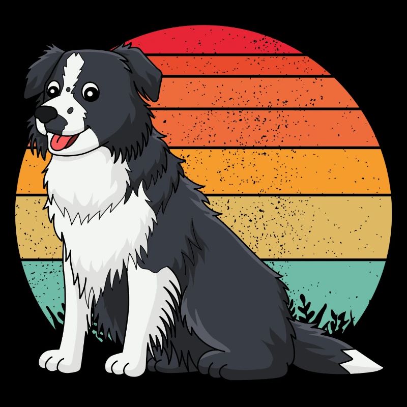 Border collie Retro 2